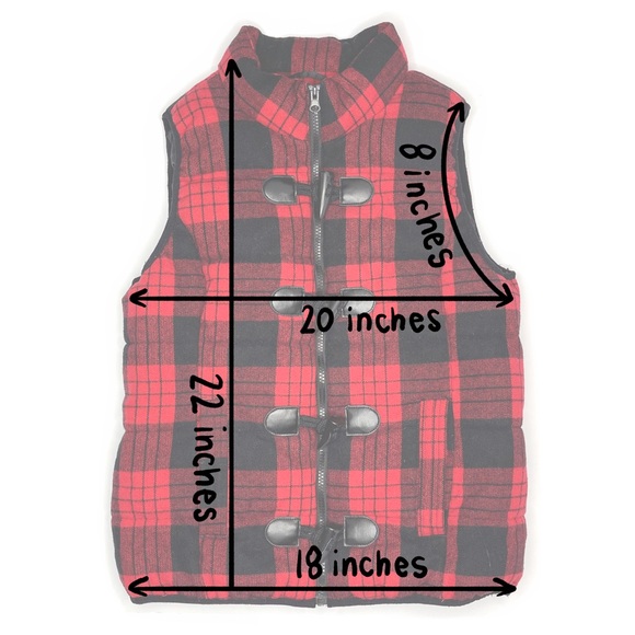 Ruff Hewn Red and Black Buffalo Plaid Vest With Pockets - Picture 5 of 5